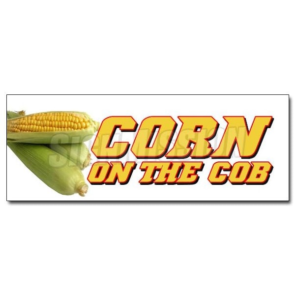 CORN ON THE COB DECAL sticker farmer market stand fresh hot supplies, D-24 Corn Cob
